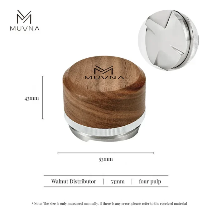 MUVNA Walnut Handle Espresso Distributor (51/53.3/58.5mm)
