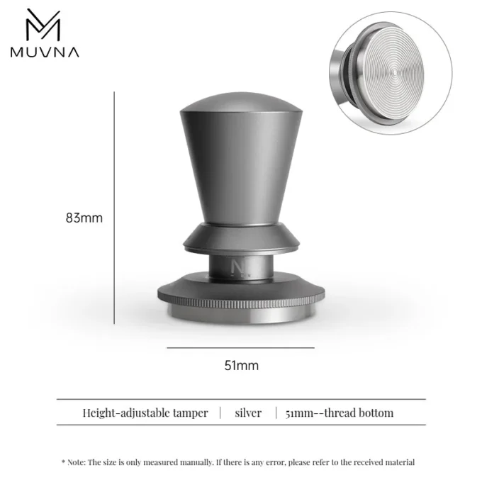 MUVNA Infinitely Adjustable Espresso Tamper (51/53.3/58.5mm)
