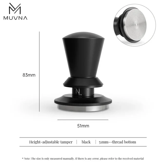 MUVNA Infinitely Adjustable Espresso Tamper (51/53.3/58.5mm)