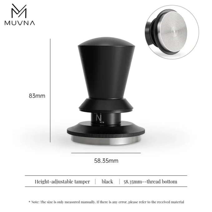 MUVNA Infinitely Adjustable Espresso Tamper (51/53.3/58.5mm)