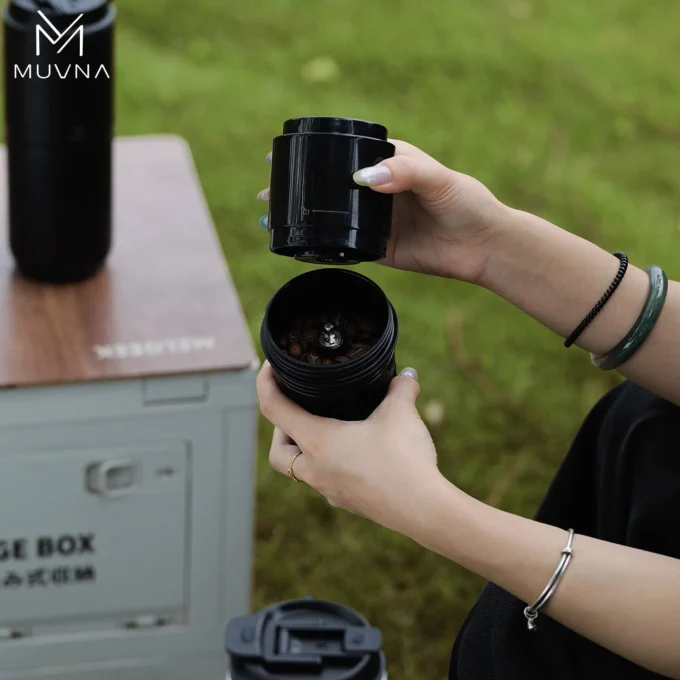 MUVNA 3-in-1 Portable Pour Over Coffee Machine with Grinder