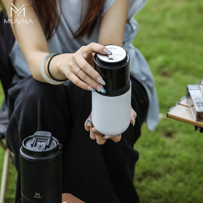 MUVNA 3-in-1 Portable Pour Over Coffee Machine with Grinder
