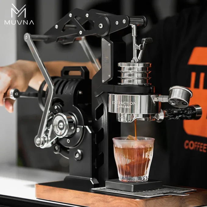 MUVNA Semi-Automatic Hand Cranked 58mm Lever Espresso Maker