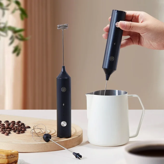 ZeroHero DualWhisk Electric Milk Frother — 3-Speed Rechargeable