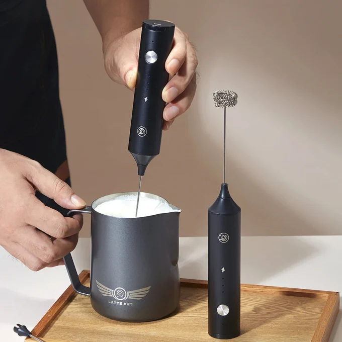 ZeroHero DualWhisk Electric Milk Frother — 3-Speed Rechargeable