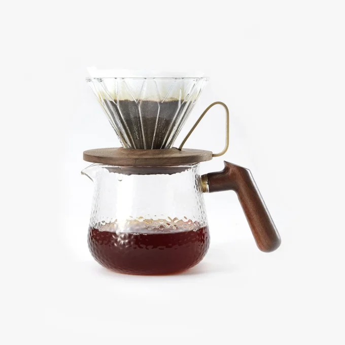 Zerohero Hammered Pour Over Coffee Set Walnut Handle Kettle 1 1