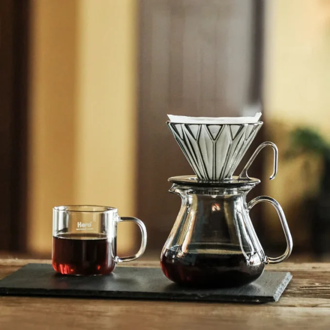 ZeroHero Original Glass Pour Over Set — V60 Dripper & Server