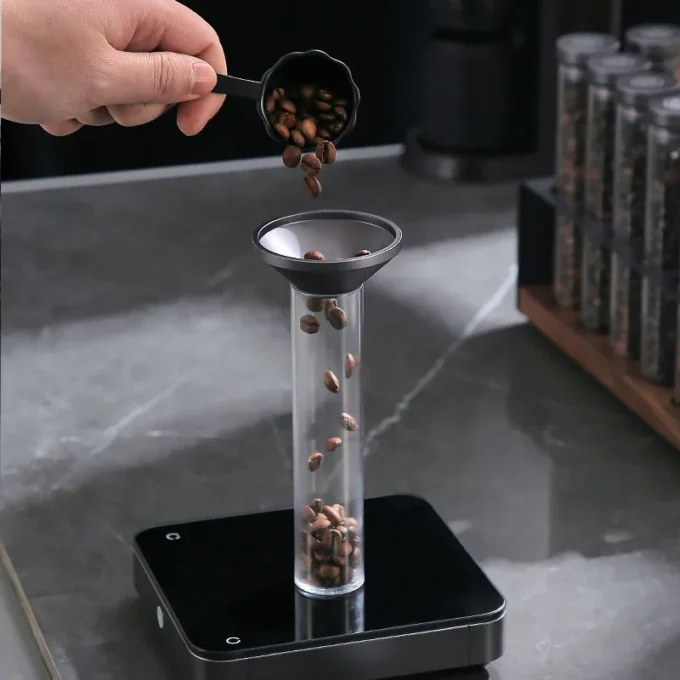 ZeroHero Single Dose Bean Cellar — 10 PCTG Tubes with Wood Stand