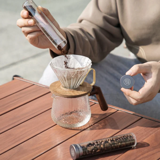ZeroHero Single Dose Bean Cellar — 10 PCTG Tubes with Wood Stand