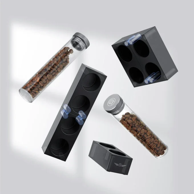 ZeroHero Single Dose Bean Cellar Tubes with Funnel & Rack