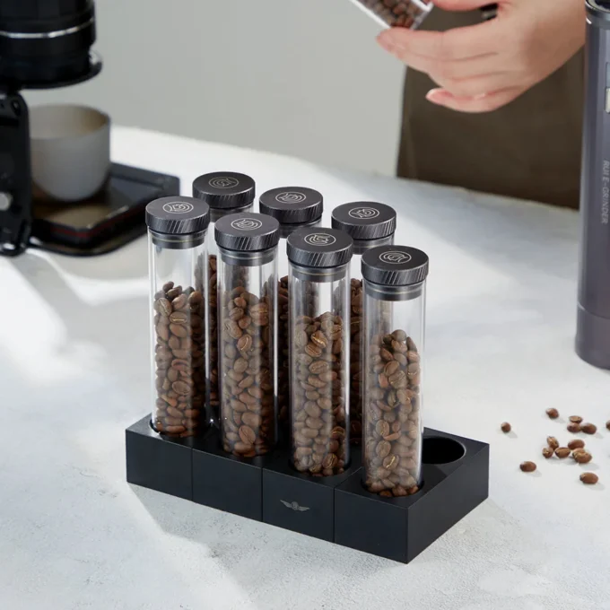 ZeroHero Single Dose Bean Cellar Tubes with Funnel & Rack
